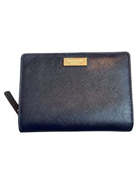 Kate Spade Women’s Dark Blue Medium Bifold Zip Wallet